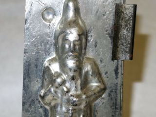 Antique Vintage Chocolate Metal Mold Santa Collectible French Country Farmhouse 2