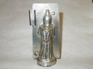 Antique Vintage Chocolate Metal Mold Santa Collectible French Country Farmhouse 3
