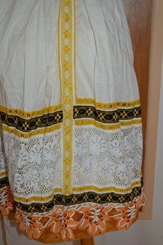 Vintage Slovak Folk Costume Apron,  Fine Details