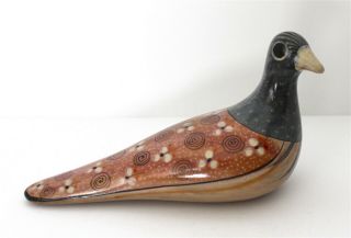 Figurine Bird Mexican Tonala Pottery Dove Vintage Folk Art Hand Painted