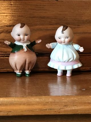 Pair Antique Happifats Bisque Dolls Made In Germany