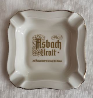 Vintage Asbach Uralt Brandy German Porcelain Ashtray / Hertel & Co Germany