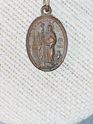 Antique Bronze Religious St.  Benedict Medal