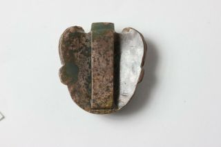 Chinese carved hard stone jade mask belt buckle (J),  China 2