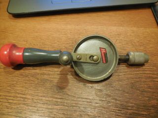 Vintage Stanley Handyman Hand Drill No.  H1220 With Bits Usa