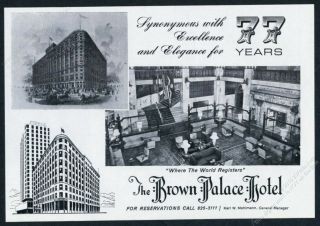 1969 Brown Palace Hotel Denver Art And Photo Vintage Print Ad