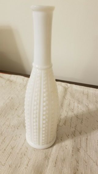 Rare Bead And Flute Perfume Milk Glass Bottle - No Stopper