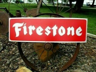 Large 40 " Hand Painted Antique Vintage Old Style Firestone Tires Sign Gas Sign