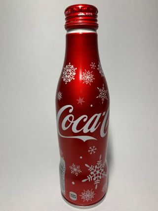 Coca Cola Winter Snowflake 2016 Japan Aluminum Bottle Can 8.  5oz/250ml