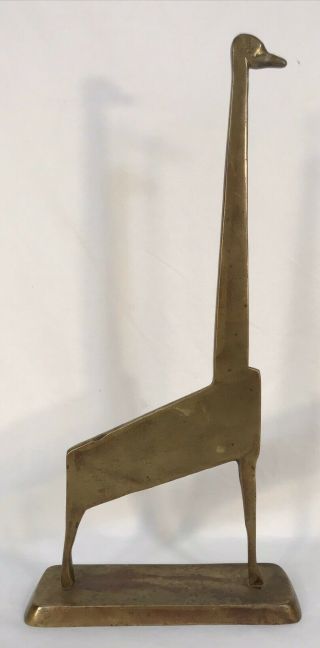 Vintage Art Deco Mid Century Abstract Cubist Bronze Duck Giraffe Sculpture