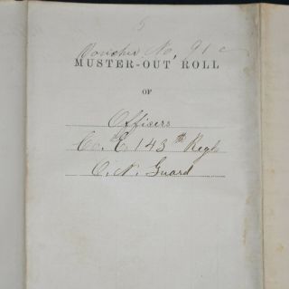 Camp Chase,  Oh / 1864 Muster - Out Roll Of Officers,  Co.  