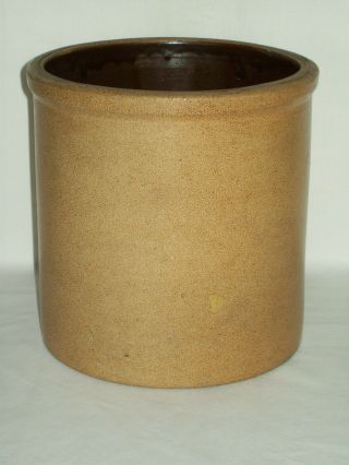 Primitive Stoneware Crock 1 Gallon Vintage Salt Glazed Stoneware Pottery 2