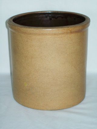 Primitive Stoneware Crock 1 Gallon Vintage Salt Glazed Stoneware Pottery 3