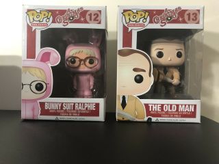 Funko Pop A Christmas Story 12 Bunny Suit Ralphie & 13 The Old Man (vaulted)