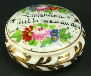 Antique French Sevres - Style Hand Painted Porcelain Gift Vanity Trinket Box