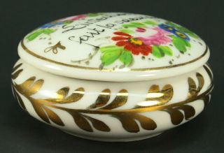 Antique French SEVRES - Style Hand Painted Porcelain Gift Vanity Trinket Box 3
