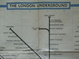 Giant Vintage London Underground map poster by Paul E.  Garbutt/Leonard Ripley 2