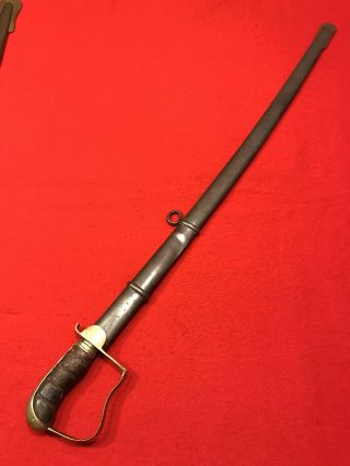 Civil War Era British Style Artillery Saber With Scabbard Ca.  Early - Mid 1800 