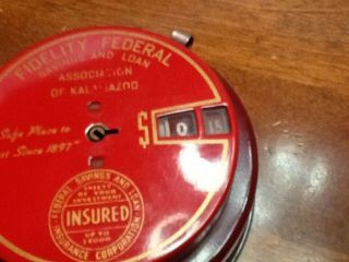 Vintage (pat.  3/31/42) Metal Add - O - Bank Fidelity Federal S&L Kalamazoo,  MI 2
