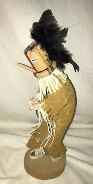 Native American Navajo 13” Kachina Doll “Kokopelli” - Signed By S.  Thomas 3