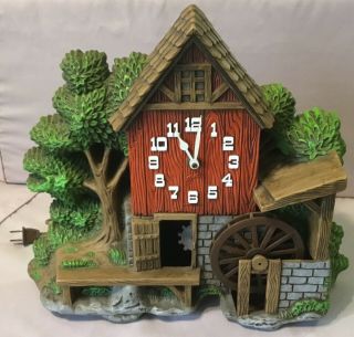 Spartus Water Wheel Mill Electric Wall Clock