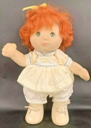 Vintage My Child Doll Red Hair Green Eyes Duck Dress Shoes Socks