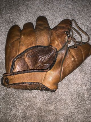 1930s Earl Averill Vintage Baseball Glove Mitt Gamble’s Sporting Goods RH Throw 3
