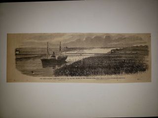 Css Nashville Steamer Ogeechee River Railway Bridge Civil War 1863 Sketch Print