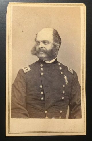Civil War General Ambrose Burnside - Cdv Photo By Matthew Brady