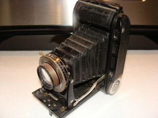 Antique Voigtlander Bessa Compur Rapid Folding Camera Heliar F 3.  5 Vintage Old