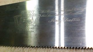 Set of 2 Vintage Henry Disston & Sons D - 23 Hand Saw ' s 26 