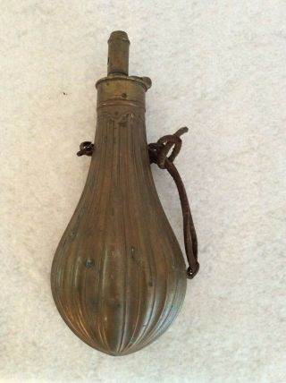 Antique Civil War Era Am Flask & Cap Co.  Brass Copper Black Powder Flask
