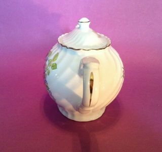 Arthur Wood And Son Teapot - White With Pink Roses - Staffordshire England 2