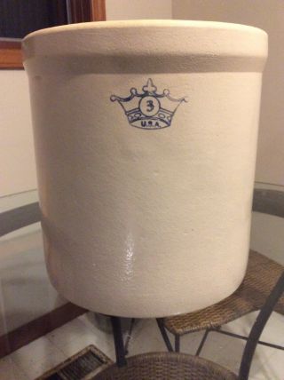 Robinson Ransbottom Blue Crown 3 Gallon Crock Roseville Pottery