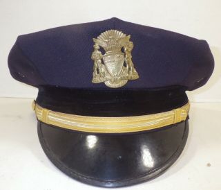 Vintage Obsolete Sfpd San Francisco Police Lieutenant Hat & Cap Device Vg Cond