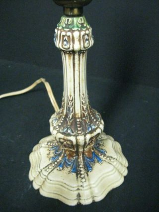Vtg Antique Cast - Iron Art Nouveau Deco Table Lamp Boudoir Bedroom Lamp Decor