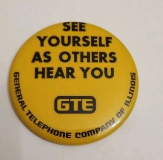 Small Advertising Mirror For Gte Telephone Company Illinois