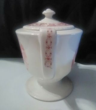 Teapot & Lid: Homer Laughlin Historical America Pony Express Red Transfer Ware 3