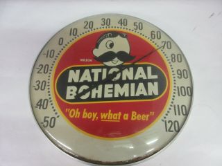 Vintage National Bohemian Beer Advertising Thermometer Glass Cover M - 112