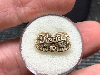 Pepsi - Cola 10k Gold Stunning Rare Very Old 10 Years Of Service Award Pin.  Wow