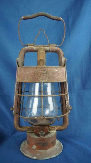 Antique Brass Dietz King Fire Dept Tubular Lantern W Handle