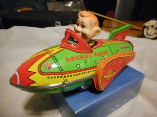 Vintage Howdy Doody Rocket Racer Tin Wind Up Toy Rare