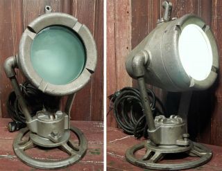Vntg Pyle Rail Road Fire Fighter Explosion Proof Search Light Steam Punk