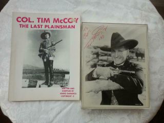 Tim Mccoy Vintage Western Hollywood Movie Star Photo Hand Signed W/book Plainsma