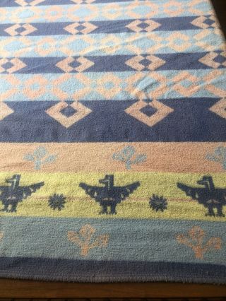 Vintage Beacon Cotton Camp Blanket Southwestern Thunderbirds And Indian Designs 2