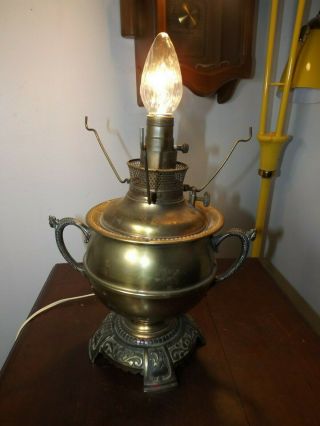 Antique 1800s Bradley Hubbard B&h Tankard Student Table Oil Lamp For Restoration