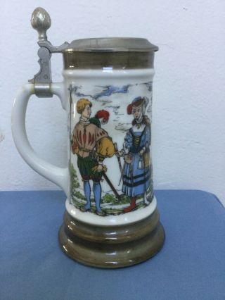 Vintage Bmf Pewter Lid Beer Stein Made In West Germany 8 Inches Tall