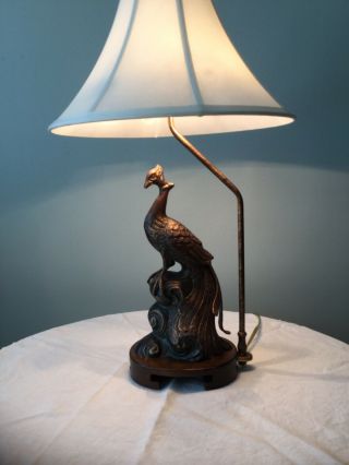 Frederick Cooper Cast Bronze Finish Peacock Lamp