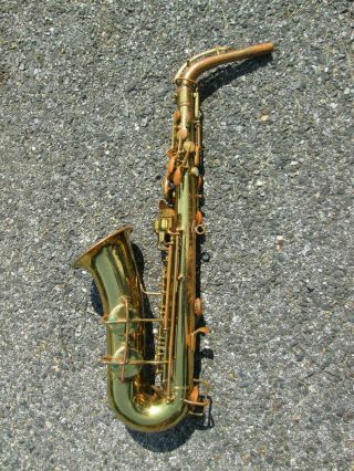 Vintage 1940s Gretsch Commander Stencil Sax Alto Saxophone Funky Player