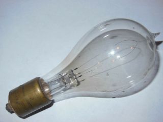 Antique Light Bulb With Unusual Base Like Westinghouse Stopper Lamp